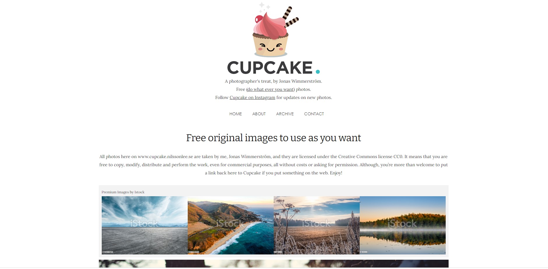 도시 및 자연 경관 사진들이 많은 사이트, 컵케이크 (CUPCAKE)